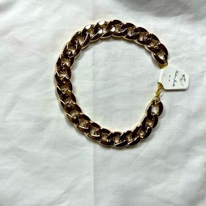 Fashion jewelry - chunky necklace pink gold imitation 15”